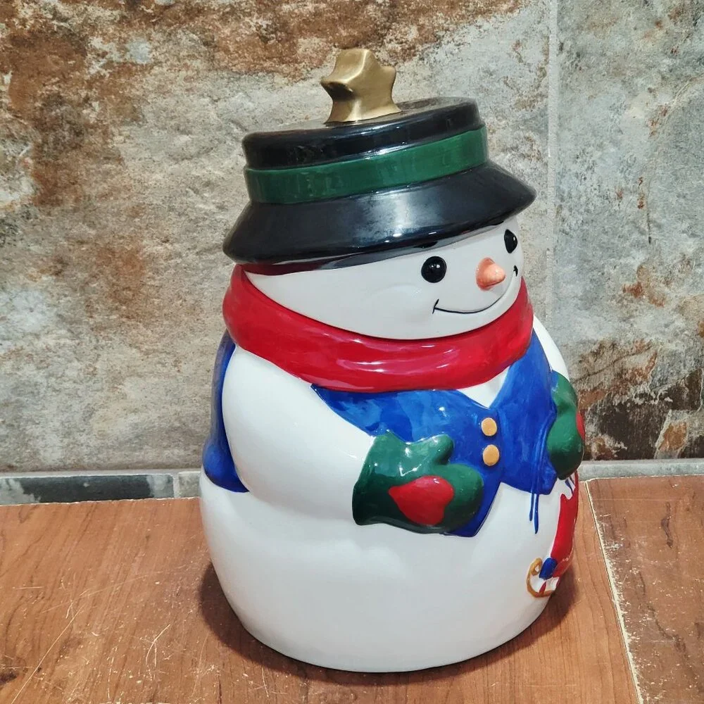 Allure Ceramic Snowman Cookie Jar 1998